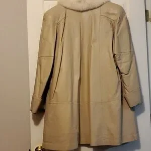 Laura Winston ウールコート　レザー切り替え　USA製　80s(?) Laura Winston ウールコート レザー切り替え USA製 80s